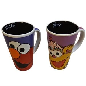 Sesame Workshop - Elmo & Zoe 2004, 2005 Ceramic Tall Coffee/Tea Mugs